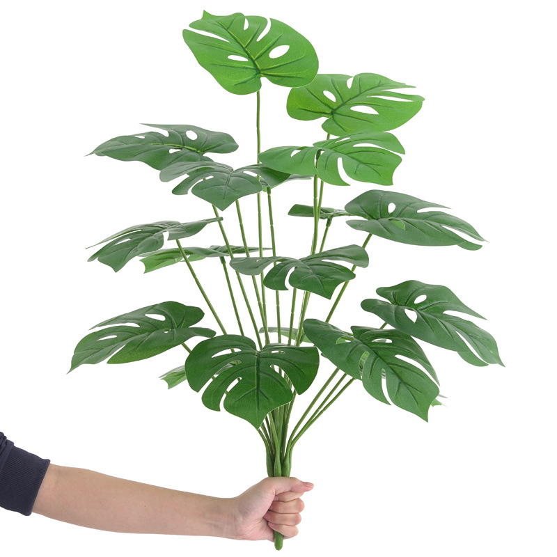 跨境仿真植物18头大龟背叶盆栽室内客厅家居造景装饰假绿植人造花