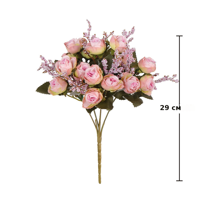 仿真15花绒布玫瑰插花客厅装饰餐桌摆件玫瑰花束婚庆花