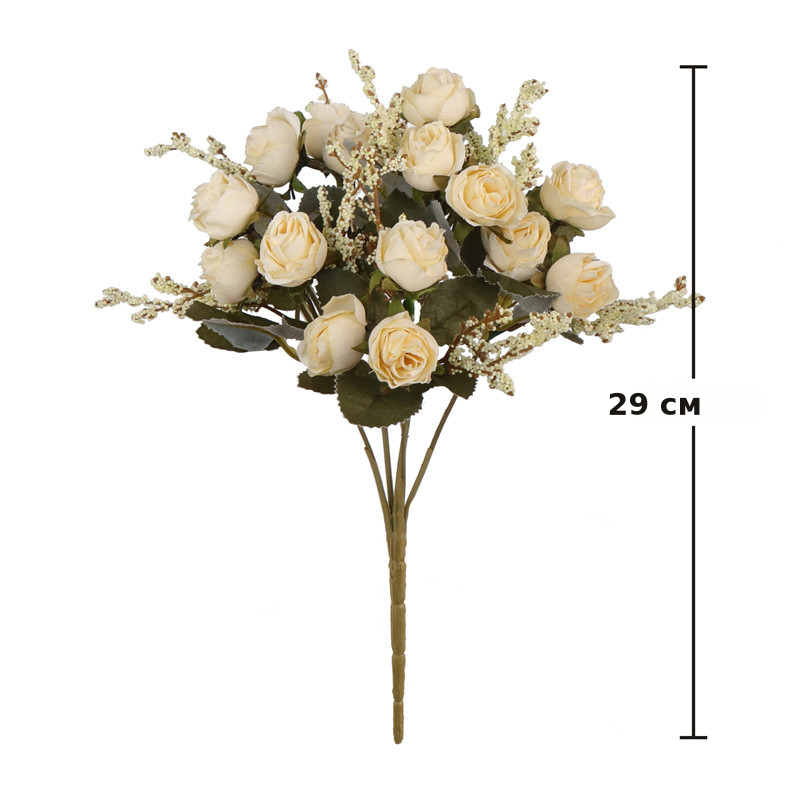 仿真15花绒布玫瑰插花客厅装饰餐桌摆件玫瑰花束婚庆花