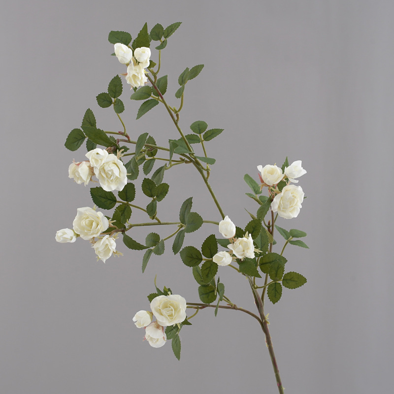 仿真花 长支小玫瑰 现代客厅装饰摆件餐桌花北欧插花假花花束