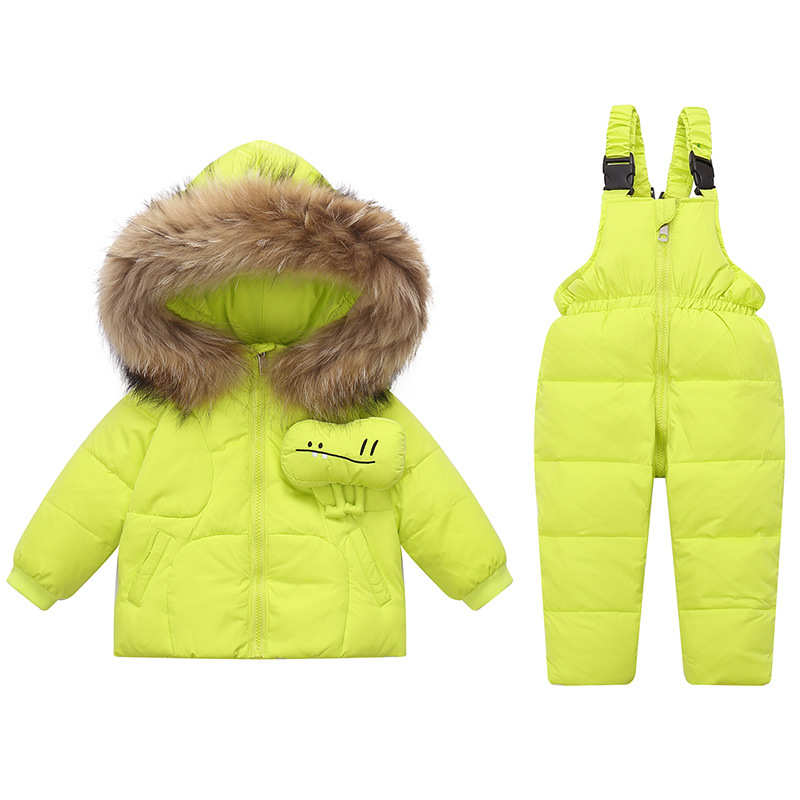 厂家直销欧美儿童羽绒服加厚保暖套装滑雪服套装1-6外套滑雪服