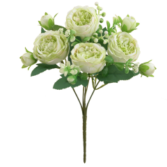 春色含苞牡丹仿真花 芍药玫瑰花家居摆件婚庆手捧花路引桌面装饰