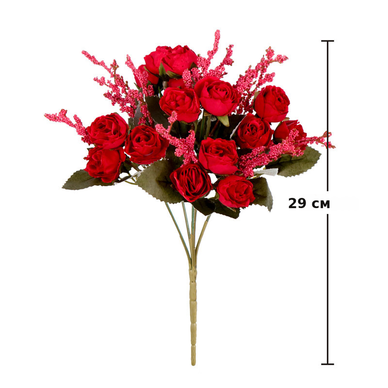 仿真15花绒布玫瑰插花客厅装饰餐桌摆件玫瑰花束婚庆花