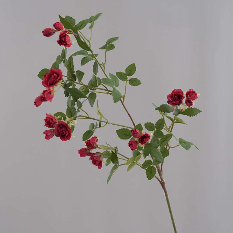 仿真花 长支小玫瑰 现代客厅装饰摆件餐桌花北欧插花假花花束