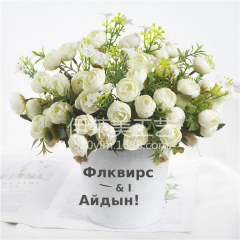 小清新仿真茶花苞玫瑰花苞 婚庆装饰花家居摆设 欧式花假花小把花