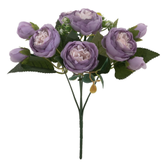 5头含苞牡丹花 仿真花假花家居摆件婚礼装饰玫瑰花束花墙花瓶插花