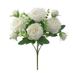 春色含苞牡丹仿真花 芍药玫瑰花家居摆件婚庆手捧花路引桌面装饰