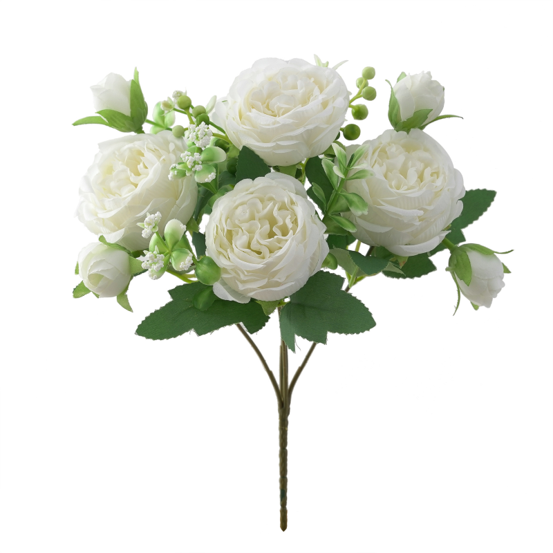 春色含苞牡丹仿真花 芍药玫瑰花家居摆件婚庆手捧花路引桌面装饰