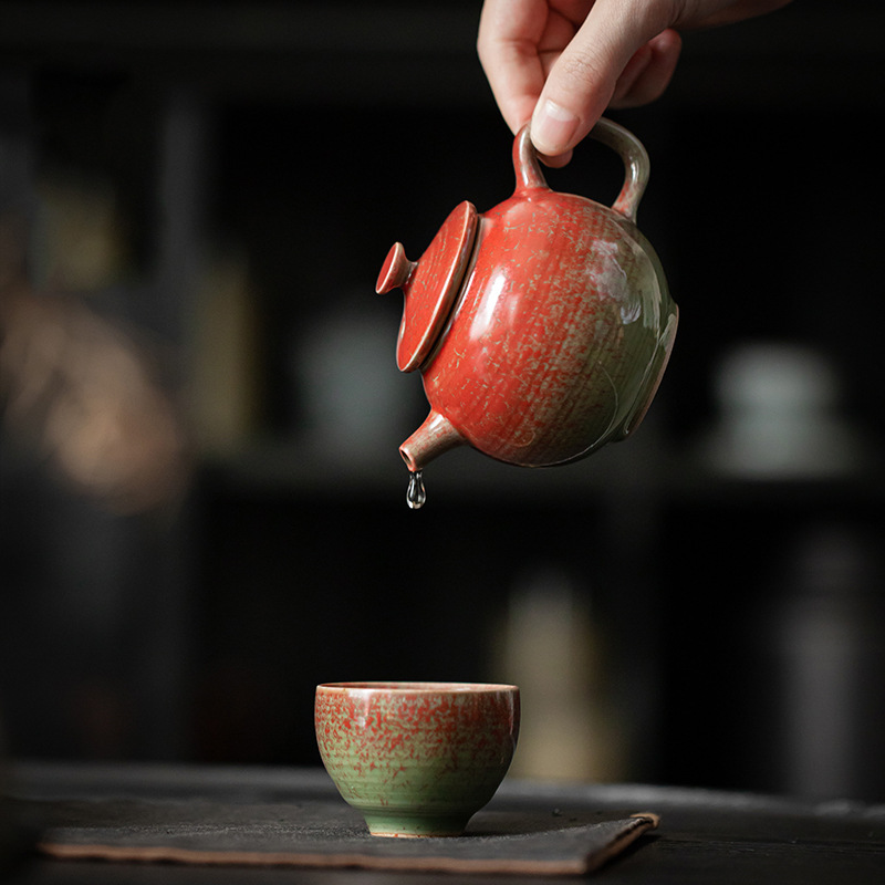 郎红釉窑口主人杯茶杯单个功夫茶杯个人专用高端茶盏女士品茗杯