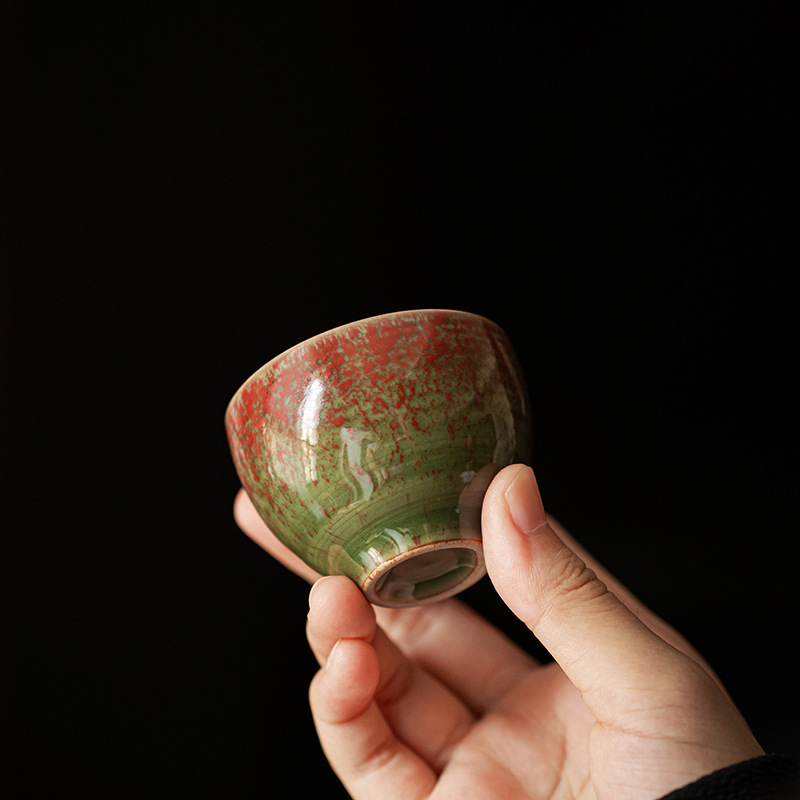 郎红釉窑口主人杯茶杯单个功夫茶杯个人专用高端茶盏女士品茗杯