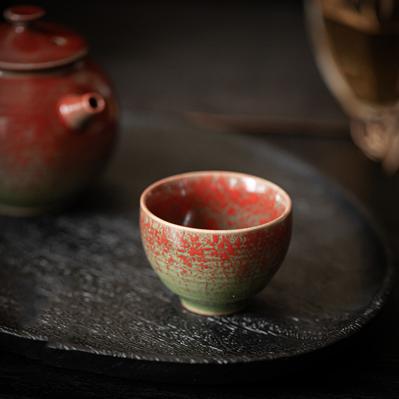 郎红釉窑口主人杯茶杯单个功夫茶杯个人专用高端茶盏女士品茗杯