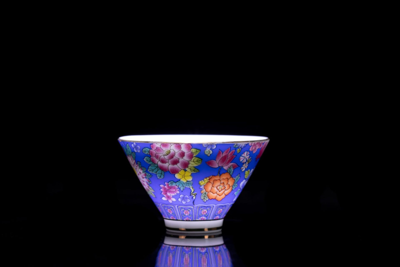 精品茶具珐琅彩茶杯斗笠绿茶扒花杯子茶碗描金品茗杯主人单杯