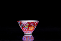 精品茶具珐琅彩茶杯斗笠绿茶扒花杯子茶碗描金品茗杯主人单杯
