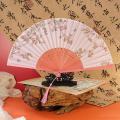 古风扇子折扇中国风夏季汉服旗袍折叠扇小竹扇子跳舞扇舞蹈扇绿色