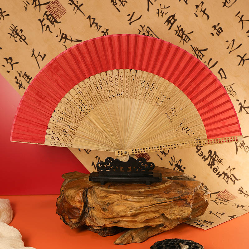 古风扇子折扇中国风夏季汉服旗袍折叠扇小竹扇子跳舞扇舞蹈扇绿色