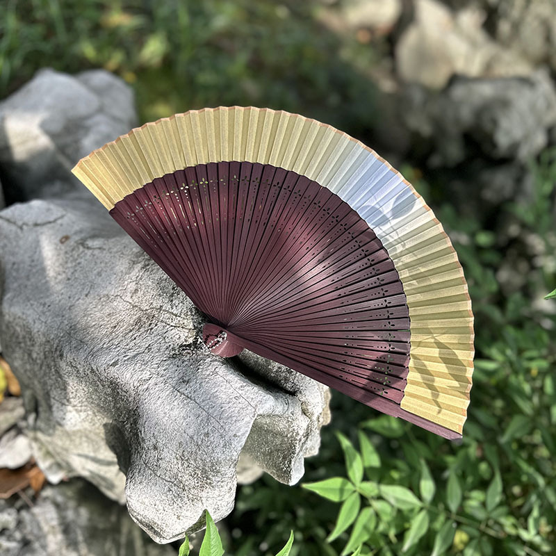 古风扇子折扇中国风夏季汉服旗袍折叠扇小竹扇子跳舞扇舞蹈扇绿色