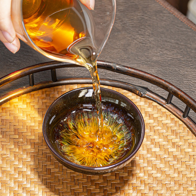 窑变茶杯陶瓷单杯建盏杯天目釉茶盏主人杯茶碗大号斗笠个人品茗杯