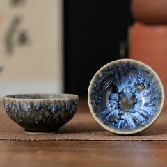 陶瓷窑变功夫小杯多彩拉丝茶碗品茗杯家用客杯夜市摆摊促销礼品