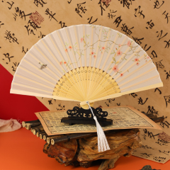 古风扇子折扇中国风夏季汉服旗袍折叠扇小竹扇子跳舞扇舞蹈扇绿色