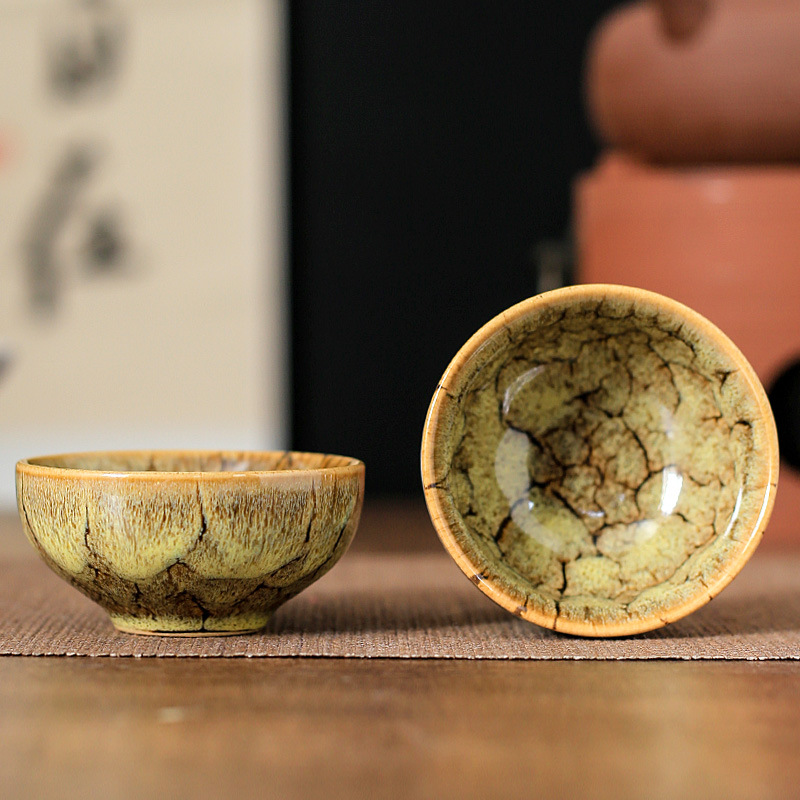 陶瓷窑变功夫小杯多彩拉丝茶碗品茗杯家用客杯夜市摆摊促销礼品