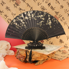 古风扇子折扇中国风夏季汉服旗袍折叠扇小竹扇子跳舞扇舞蹈扇绿色