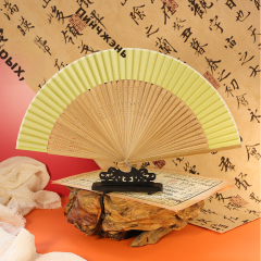 古风扇子折扇中国风夏季汉服旗袍折叠扇小竹扇子跳舞扇舞蹈扇绿色