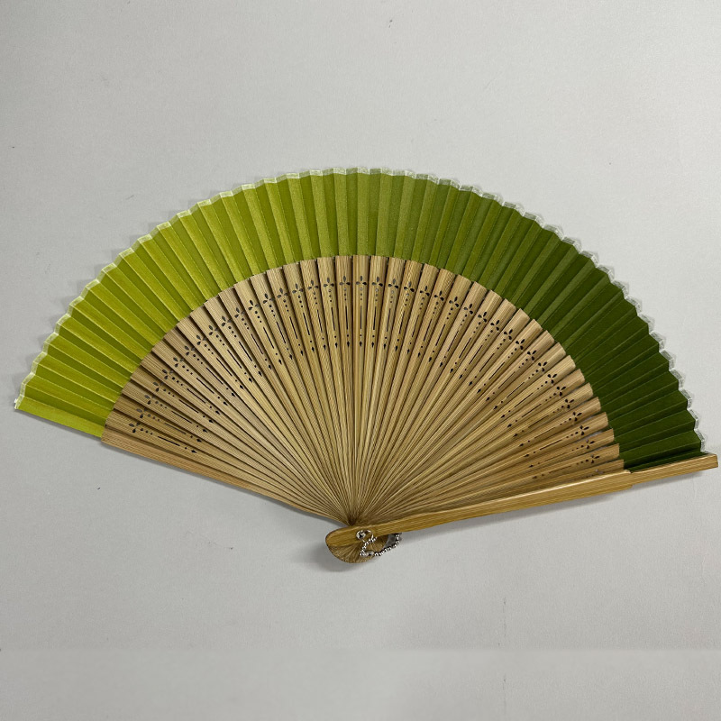 古风扇子折扇中国风夏季汉服旗袍折叠扇小竹扇子跳舞扇舞蹈扇绿色