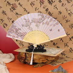 古风扇子折扇中国风夏季汉服旗袍折叠扇小竹扇子跳舞扇舞蹈扇绿色
