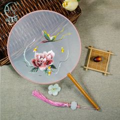 古风扇子刺绣扇子牡丹花鸟绣花扇舞蹈扇中国风