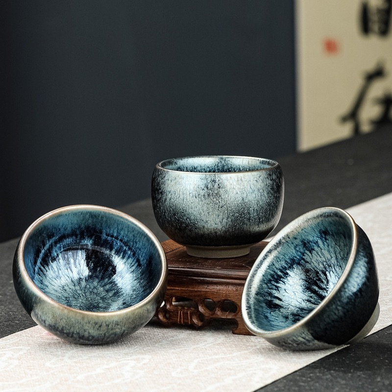 正品铁胎盏百花建盏建窑茶杯主人杯大号贵宾杯子茶盏茶碗陶瓷代发