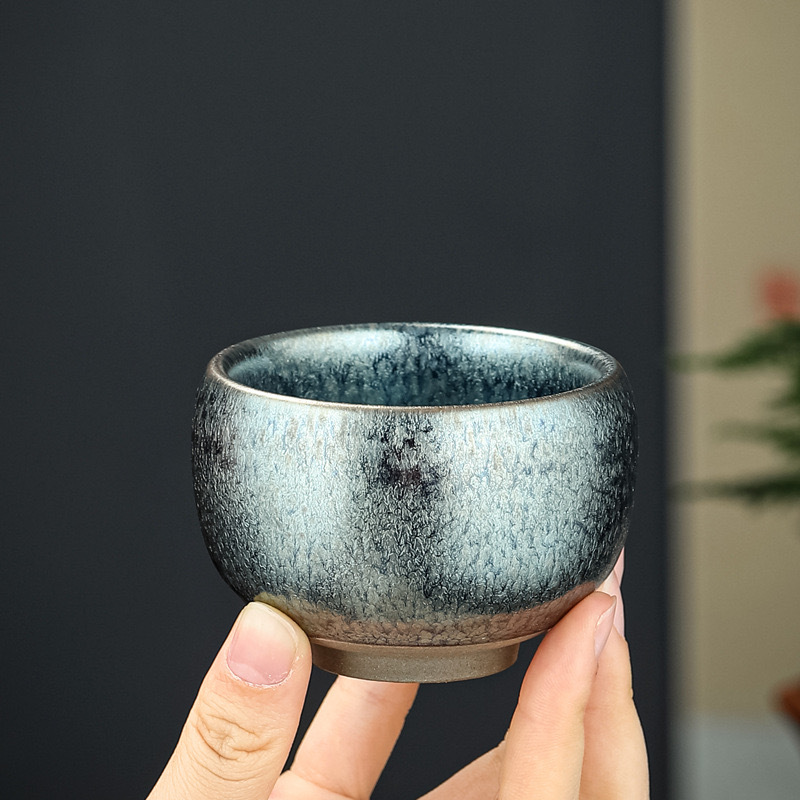 正品铁胎盏百花建盏建窑茶杯主人杯大号贵宾杯子茶盏茶碗陶瓷代发