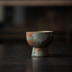 在瓷开片可养主人杯日式手绘茶杯单杯家用复古品茗杯功夫茶具喝茶