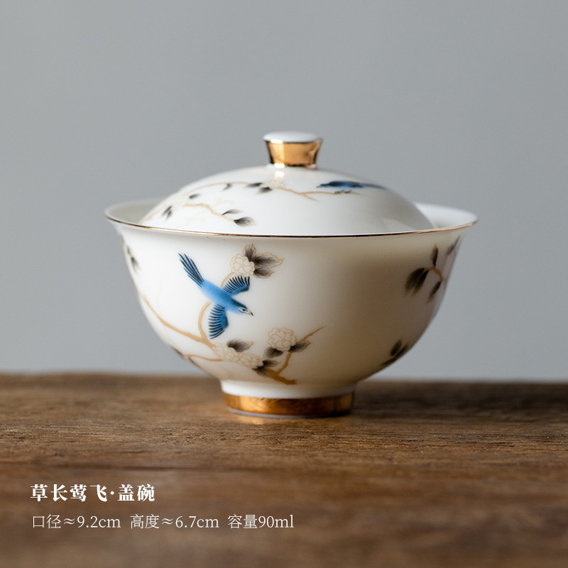 德化羊脂玉好白瓷高档主人杯品茗杯客杯单个家用陶瓷功夫茶具
