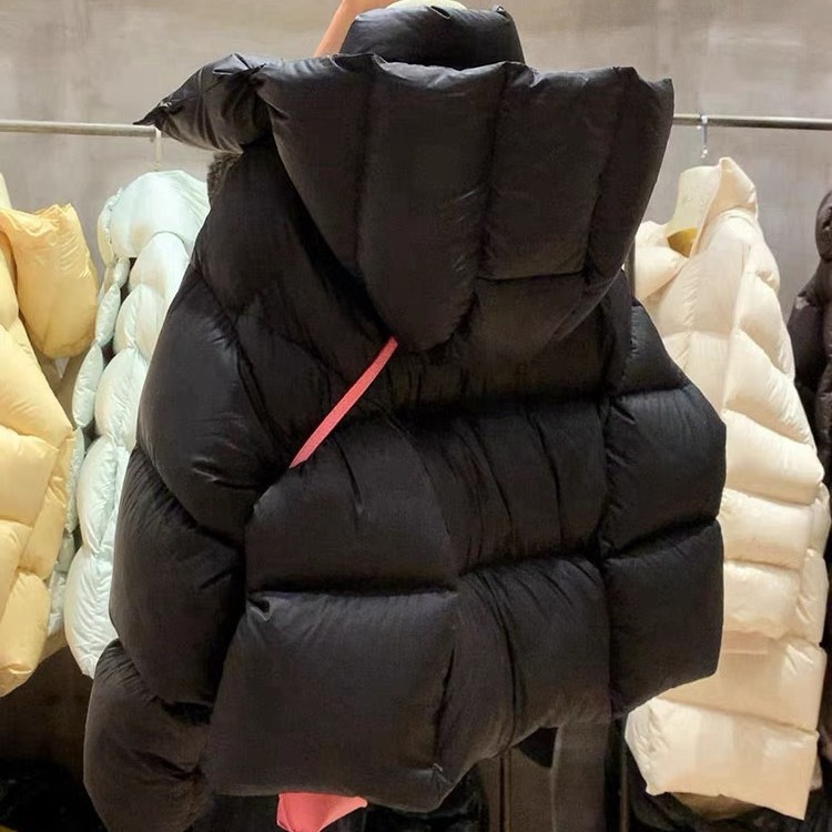韩版长袖加厚连帽仿白鸭绒短款羽绒棉服女爆款小个外套2024冬外套