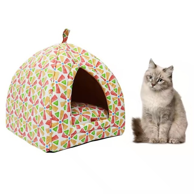 Triangle Colourful Cat Bed