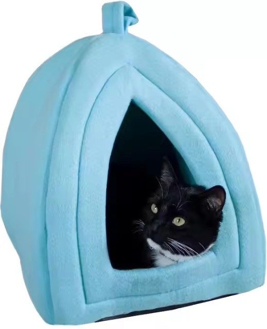 Blue Triangle Cat Bed