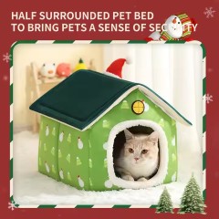 Christmas House Cat Bed