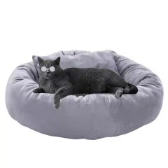 Grey Round Cat Bed
