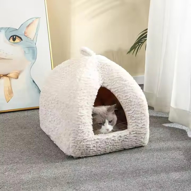 White Triangle Cat Bed