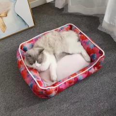 Flower Prints Cat Bed