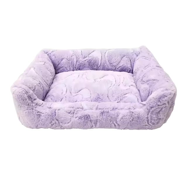 purple warm and breathable removable washable dog bed