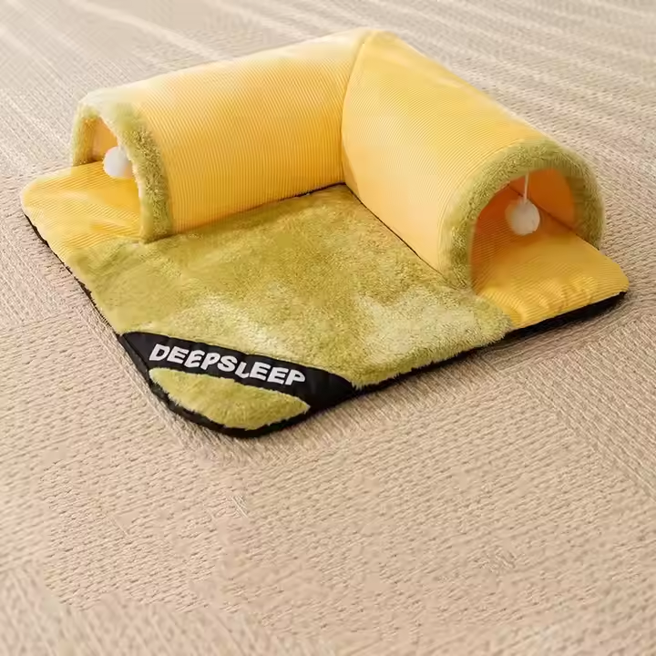 Velvet Foldable Dog Tunnel Tube Grey