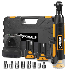 WORKSITE 12V Cordless Ratchet Wrench Set 3/8" Compact Handheld Battery Adjustable Hand Ratcheting Socket Wrenches