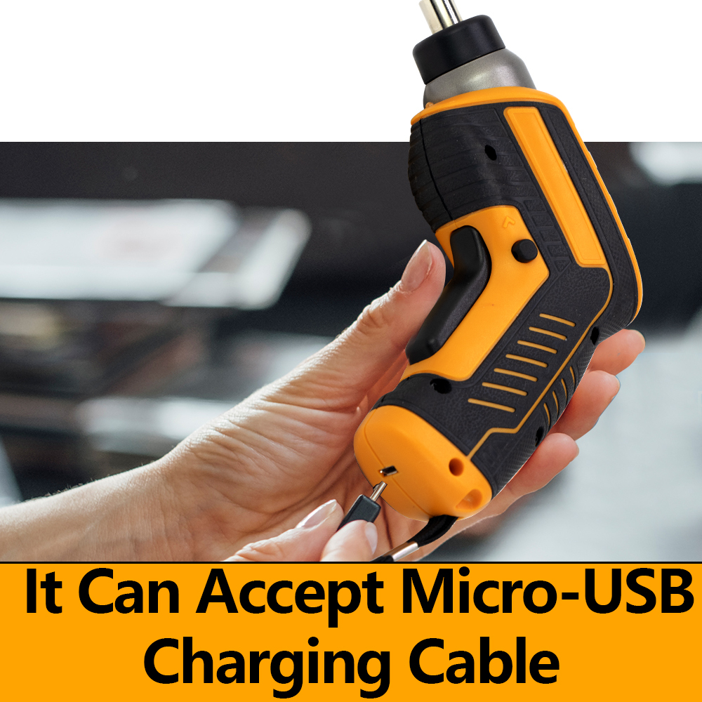 WORKSITE 4V Cordless Screwdriver 1/4" Chuck Mini Small Battery Rechargeable Power Magnetic Screwdrivers Tools