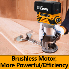 WORKSITE Brushless Cordless Router 20V Max Battery Compact Handheld Variable Speed Wood Drywall Trimmer Tool for Woodworking
