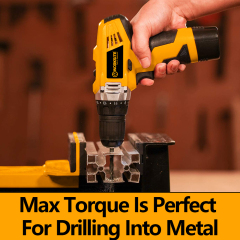 WORKSITE 12V Cordless Drill Kit 3/8" Keyless Portable Lightweight Handheld Wireless Battery Power Drills Set Tools