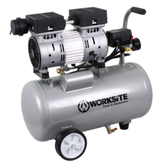 WORKSITE Ultra Quiet Air Compressor 25L Tank High Pressure 125PSI 1HP Power Fast Inflation