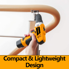 WORKSITE 12V Cordless Drill Kit 3/8" Keyless Portable Lightweight Handheld Wireless Battery Power Drills Set Tools
