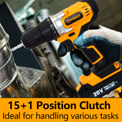 WORKSITE 20V Cordless Drill Screwdriver DIY Wood Home Use Hand Drilling Machine Lithium-ion Battery Power Drill 3/8"