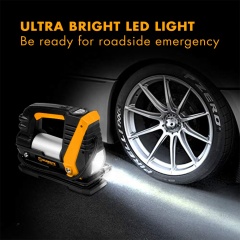 WORKSITE Best Tire Inflator Digital Car Tire Pump 125PSI 12V Rechargeable Small Wheel Balloon AirBed Portable Cordless Inflator